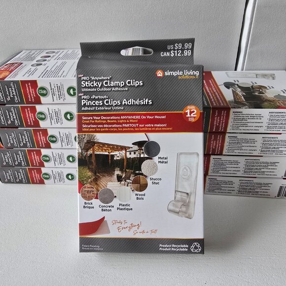 Adhesive "Sticky Clamp Clips" Simply Living Solutions LOT OF 10 - Picture 6 of 6